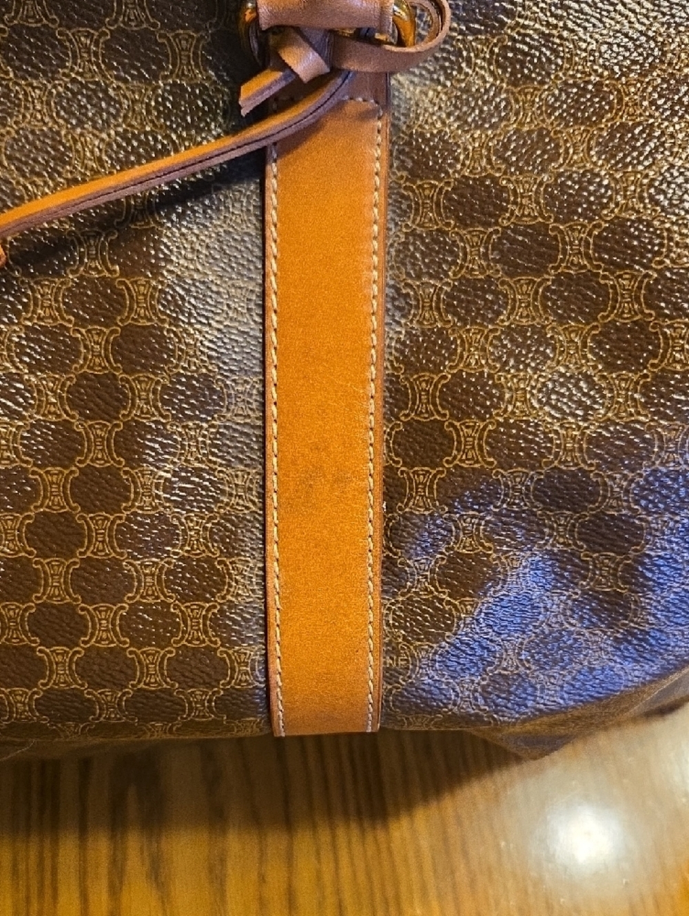 Celine Vintage Brown & Tan Coated Canvas Duffel Bag - Picture 7 of 13